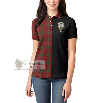 Carruthers Tartan Women's Polo Shirt with Family Crest and Half Of Me Style