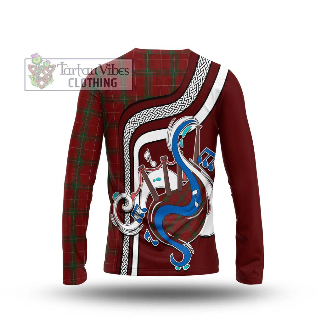 Tartan Vibes Clothing Carruthers Tartan Long Sleeve T-Shirt with Epic Bagpipe Style