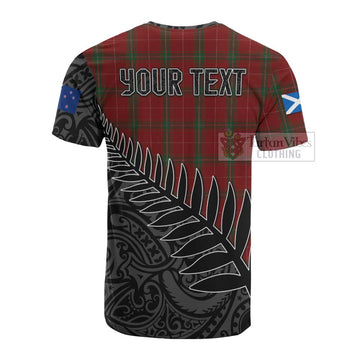 Carruthers Crest Tartan Cotton T-shirt with New Zealand Silver Fern Half Style