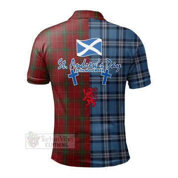 Carruthers Tartan Polo Shirt Happy St. Andrew's Day Half Tartan Style