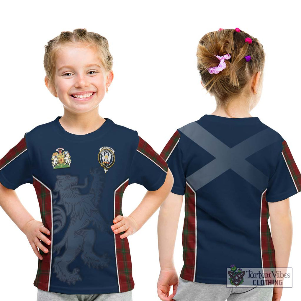 Carruthers Tartan Kid T-Shirt with Family Crest and Lion Rampant Vibes Sport Style - Tartan Vibes Clothing