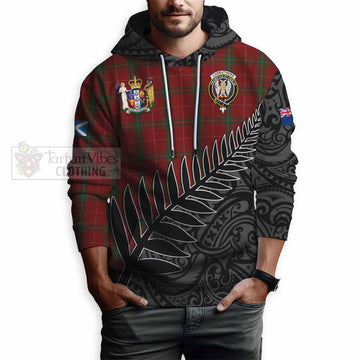 Carruthers Crest Tartan Hoodie with New Zealand Silver Fern Half Style