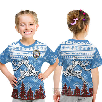 Carruthers Clan Christmas Kid T-Shirt Celtic Reindeer Style