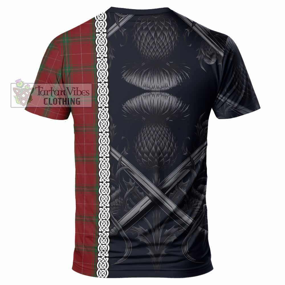 Tartan Vibes Clothing Carruthers Tartan T-Shirt with Family Crest Cross Sword Thistle Celtic Vibes