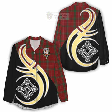 Carruthers Tartan Women's Casual Shirt with Family Crest and Celtic Symbol Style