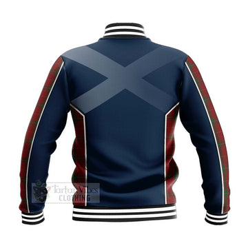 Carruthers Tartan Baseball Jacket with Family Crest and Scottish Thistle Vibes Sport Style