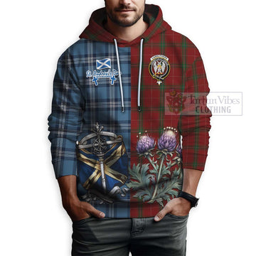 Carruthers Tartan Hoodie Happy St. Andrew's Day Half Tartan Style