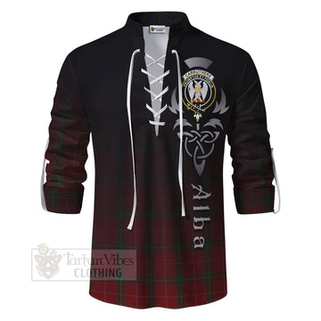 Carruthers Tartan Ghillie Kilt Shirt Featuring Alba Gu Brath Family Crest Celtic Inspired