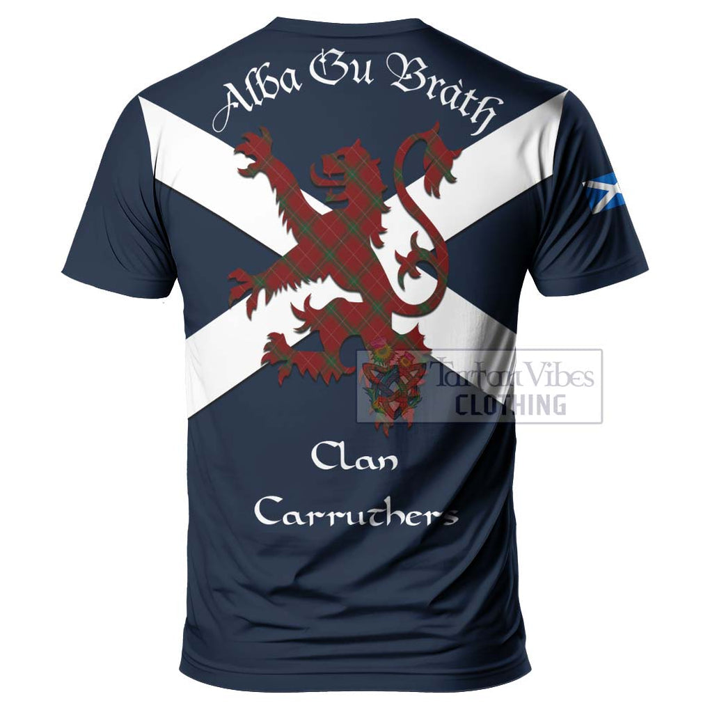 Tartan Vibes Clothing Carruthers Tartan Lion Rampant T-Shirt – Proudly Display Your Heritage with Alba Gu Brath and Clan Name