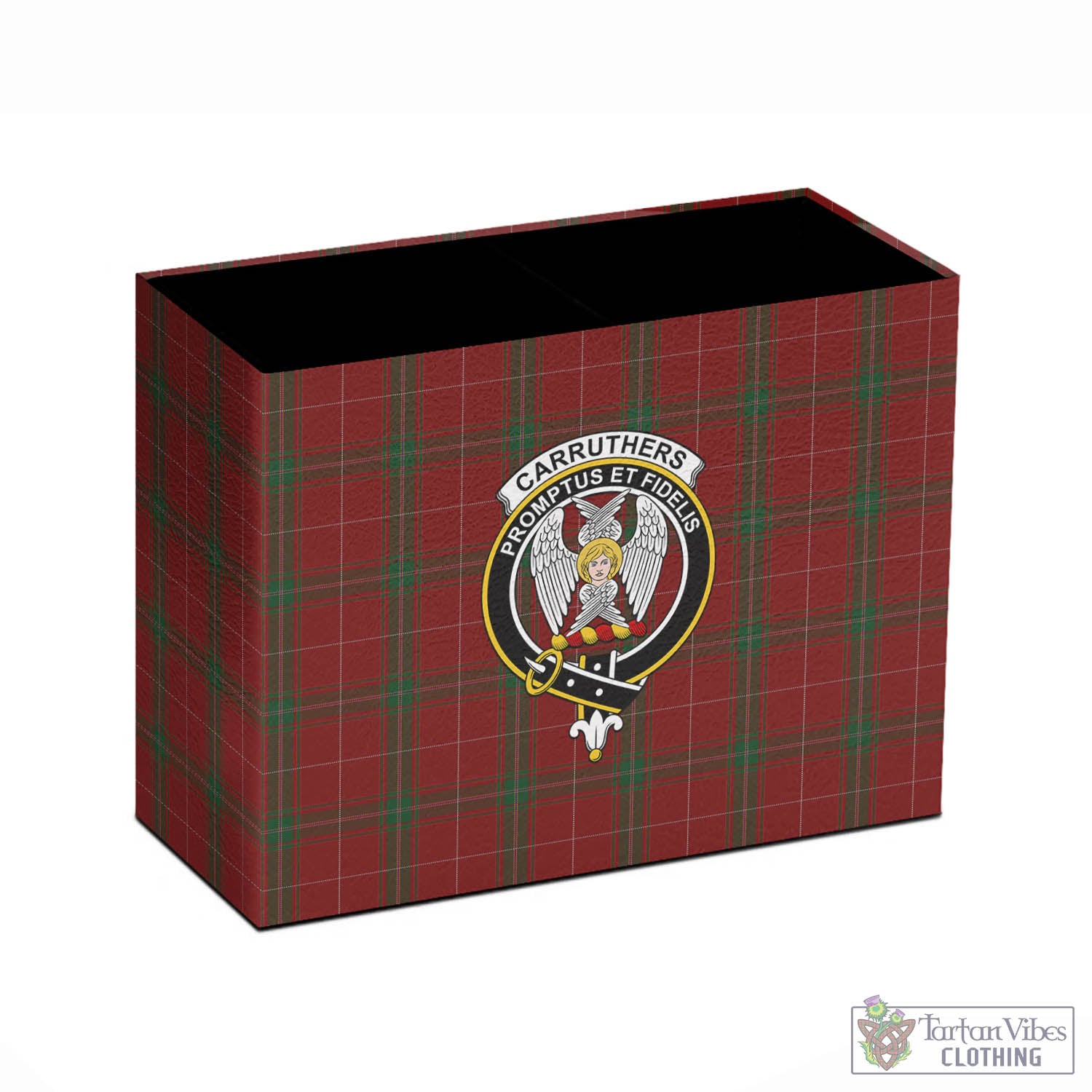 Tartan Vibes Clothing Carruthers Tartan Pen Holder with Family Crest