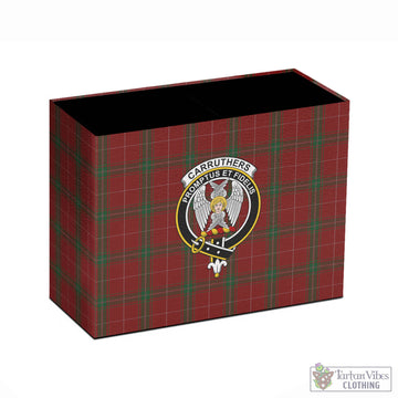 Carruthers Tartan Pen Holder with Family Crest