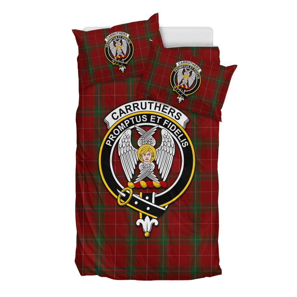 Carruthers Tartan Bedding Set with Family Crest - Tartan Vibes Clothing