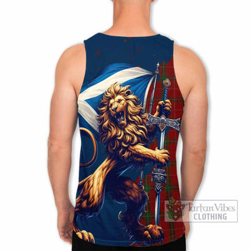 Carruthers Tartan Family Crest Men's Tank Top with Scottish Majestic Lion