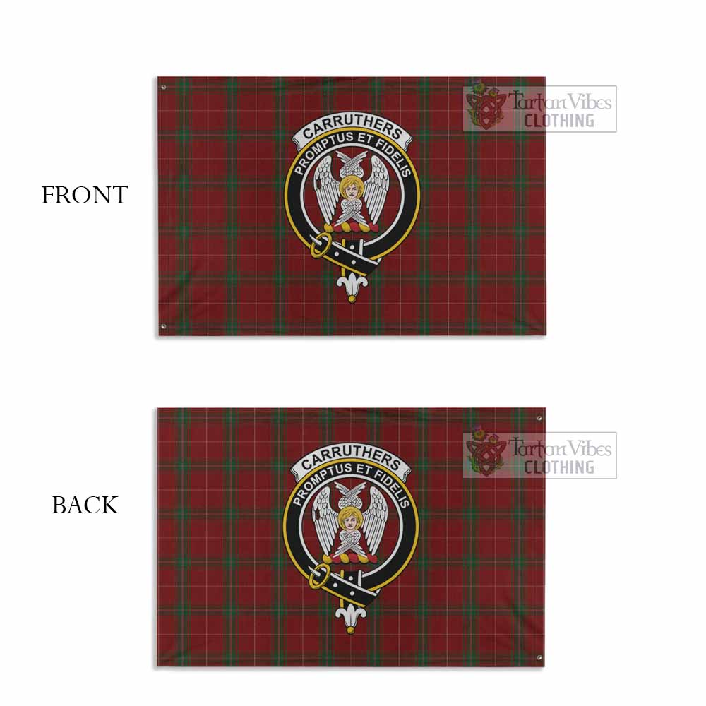 Tartan Vibes Clothing Carruthers Tartan House Flag with Family Crest