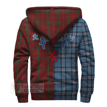 Carruthers Tartan Sherpa Hoodie Happy St. Andrew's Day Half Tartan Style