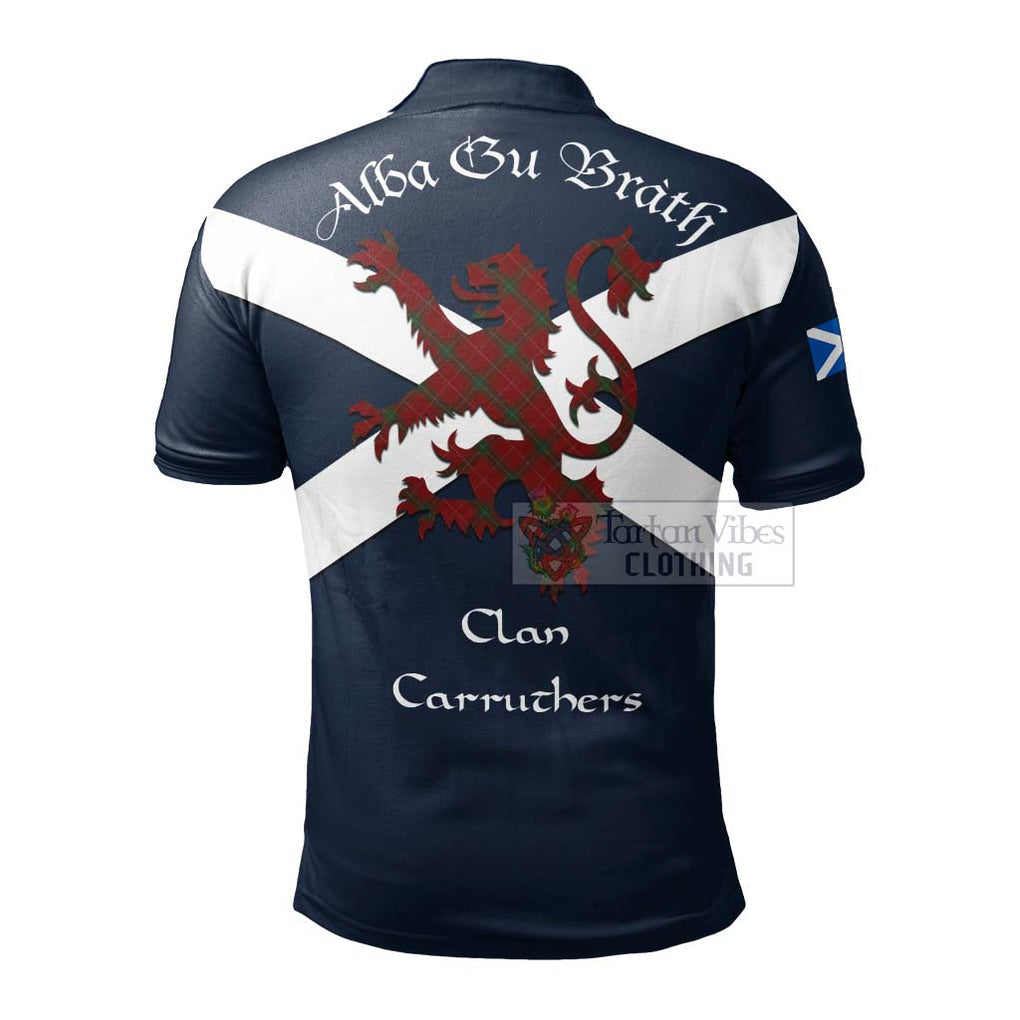 Tartan Vibes Clothing Carruthers Tartan Lion Rampant Polo Shirt – Proudly Display Your Heritage with Alba Gu Brath and Clan Name