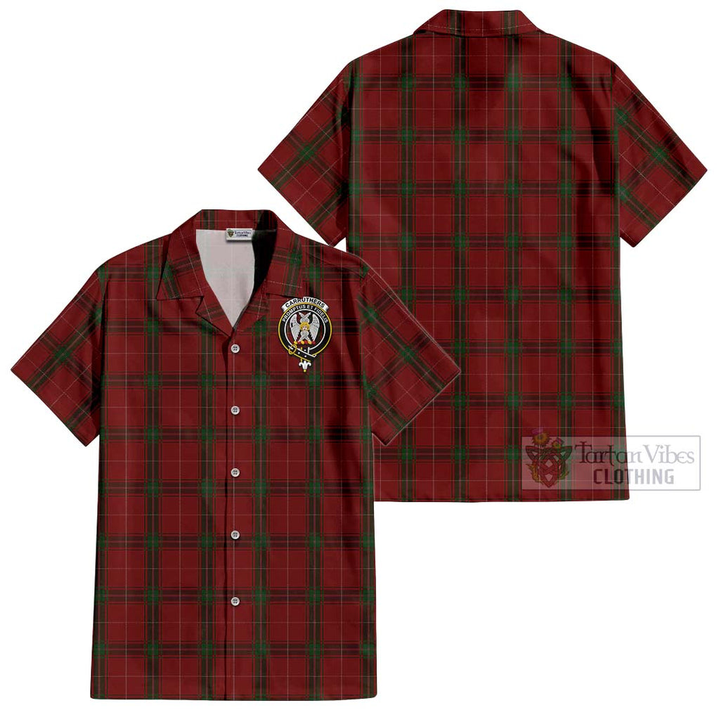 Carruthers Tartan Cotton Hawaiian Shirt with Family Crest Kid - Tartan Vibes Clothing