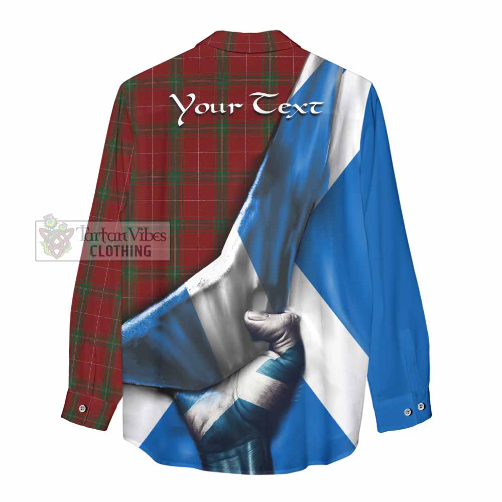 Tartan Vibes Clothing Carruthers Tartan Women's Casual Shirt with Family Crest Scotland Patriotic Style