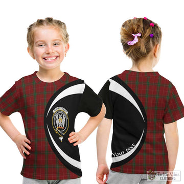 Carruthers Tartan Kid T-Shirt with Family Crest Circle Style