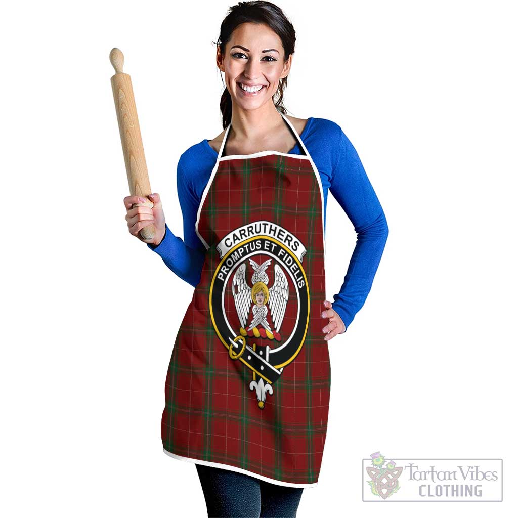 Carruthers Tartan Apron with Family Crest White - Tartan Vibes Clothing