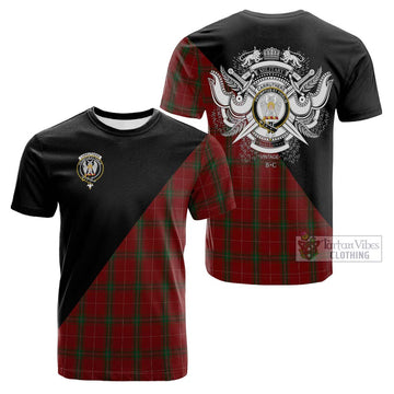 Carruthers Tartan Cotton T-shirt with Family Crest and Military Logo Style