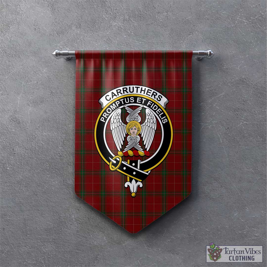 Tartan Vibes Clothing Carruthers Tartan Gonfalon, Tartan Banner with Family Crest