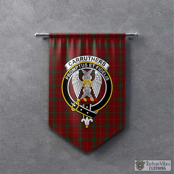 Carruthers Tartan Gonfalon, Tartan Banner with Family Crest