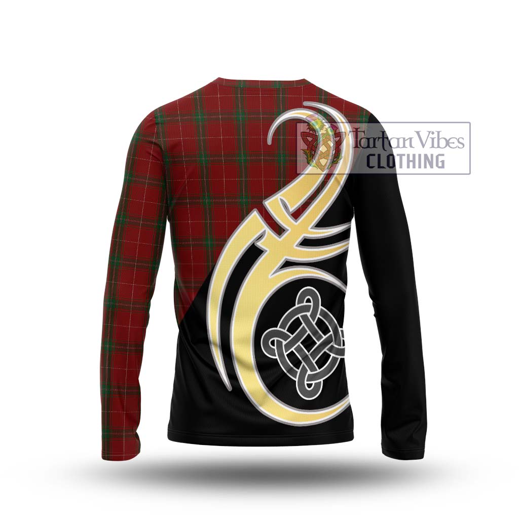 Carruthers Tartan Long Sleeve T-Shirt with Family Crest and Celtic Symbol Style - Tartan Vibes Clothing