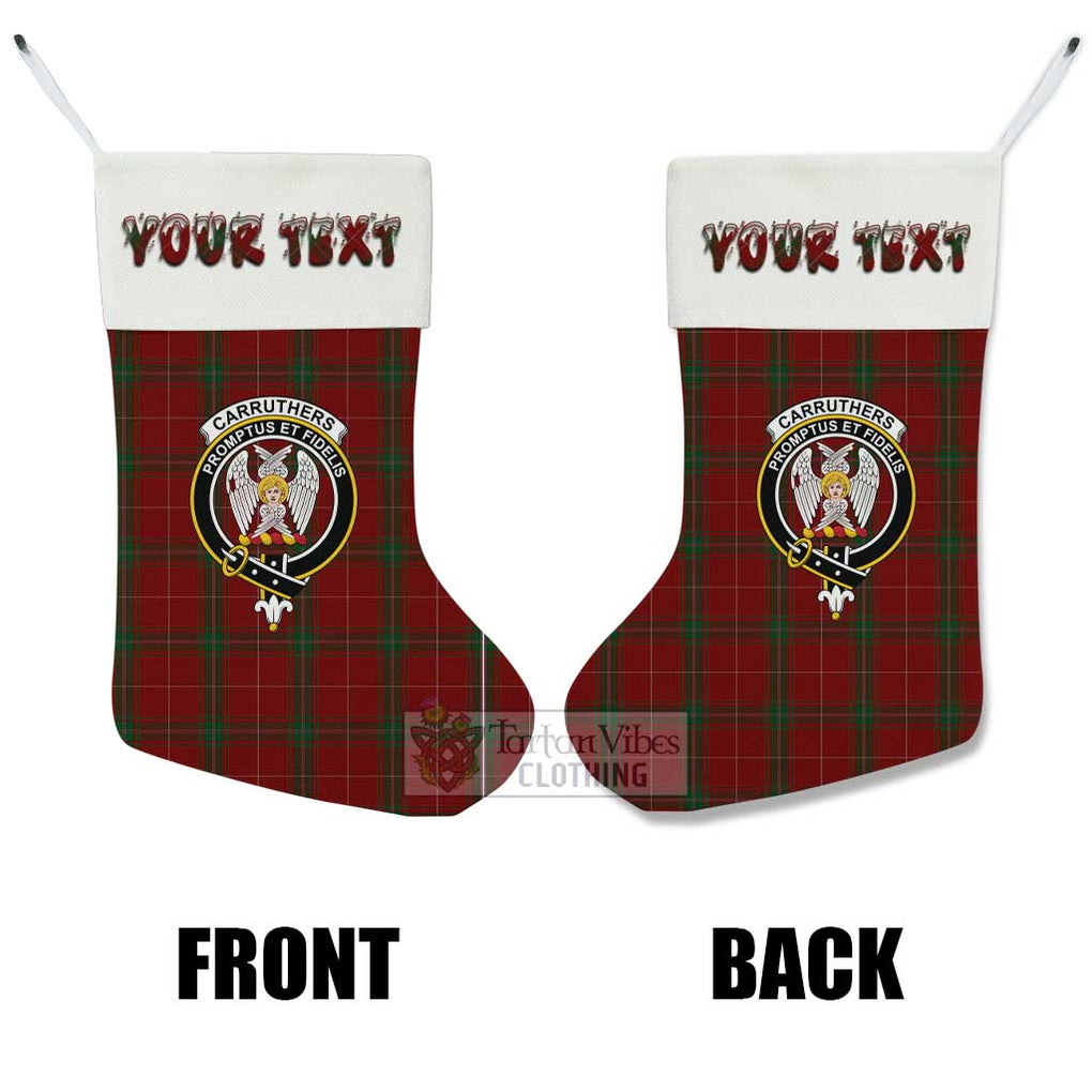 Tartan Vibes Clothing Carruthers Tartan Family Crest Christmas Stocking with Personalized Text