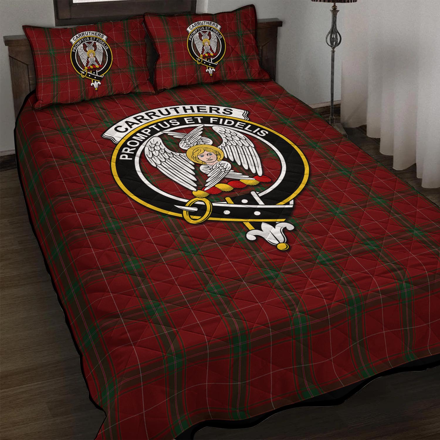 Carruthers Tartan Quilt Bed Set with Family Crest - Tartan Vibes Clothing