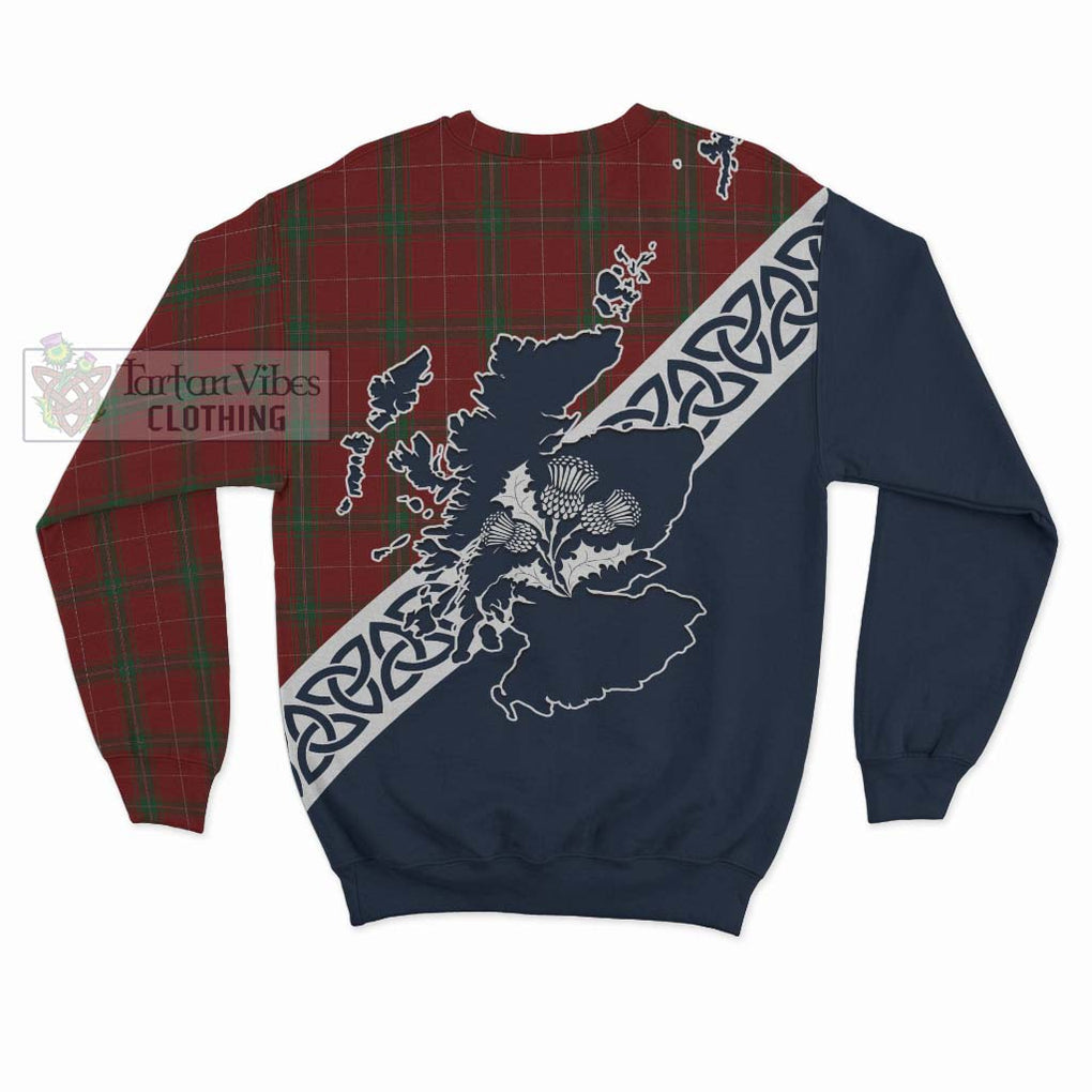 Tartan Vibes Clothing Carruthers Tartan Sweatshirt Featuring Thistle and Scotland Map