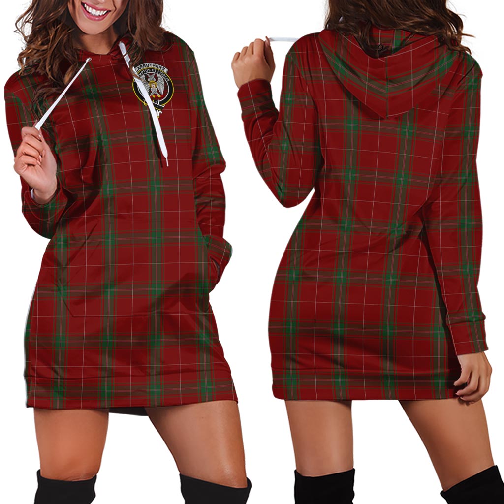 Carruthers Tartan Hoodie Dress with Family Crest - Tartan Vibes Clothing