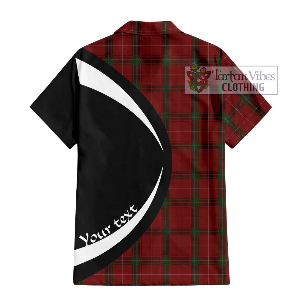 Carruthers Tartan Short Sleeve Button Up with Family Crest Circle Style - Tartan Vibes Clothing