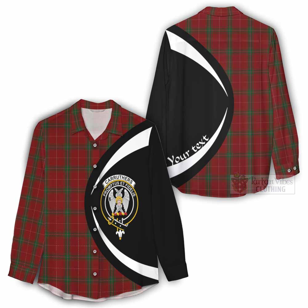 Tartan Vibes Clothing Carruthers Tartan Women's Casual Shirt with Family Crest Circle Style