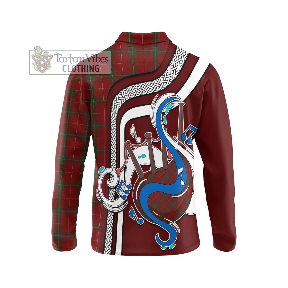 Tartan Vibes Clothing Carruthers Tartan Long Sleeve Polo Shirt with Epic Bagpipe Style