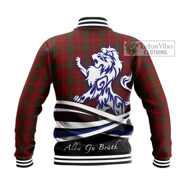 Carruthers Tartan Baseball Jacket with Alba Gu Brath Regal Lion Emblem