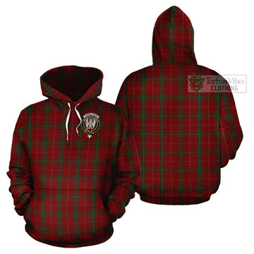 Carruthers Tartan Cotton Hoodie with Family Crest