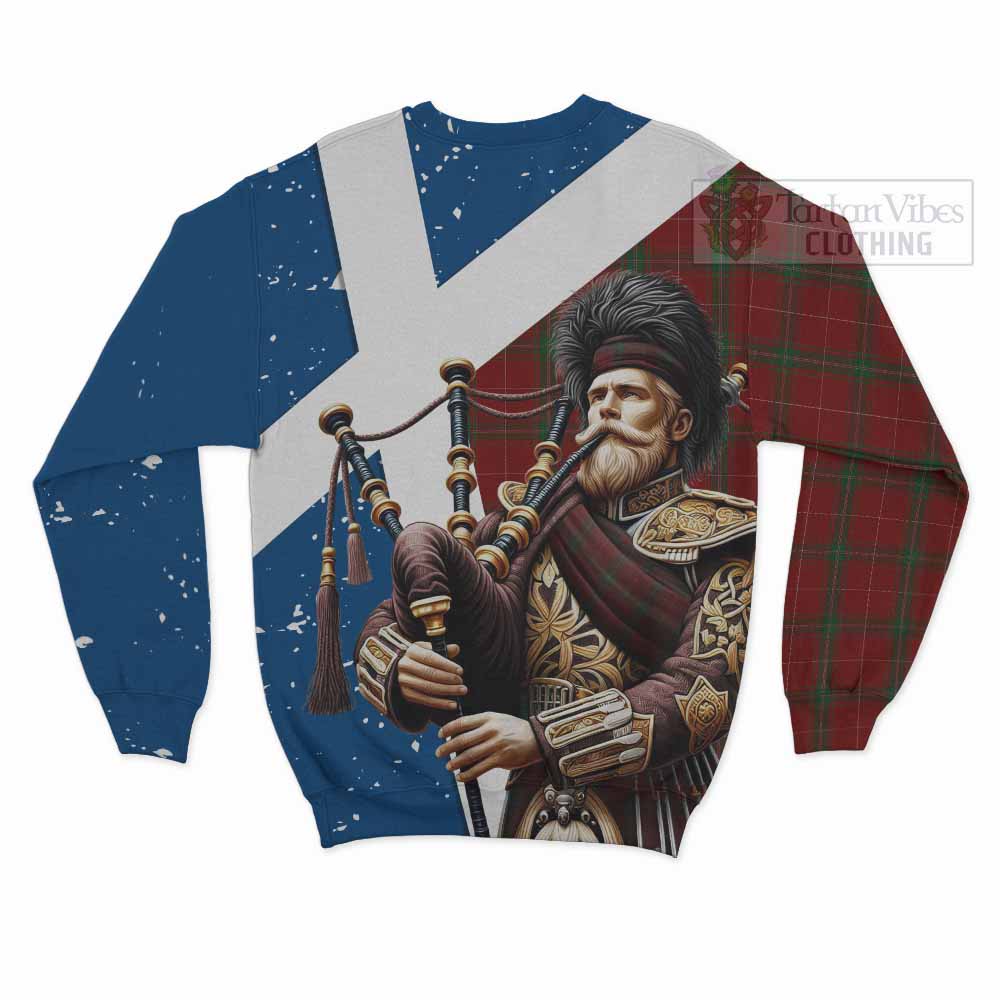 Tartan Vibes Clothing Carruthers Tartan Sweatshirt with Family Crest Scottish Bagpiper Vibes