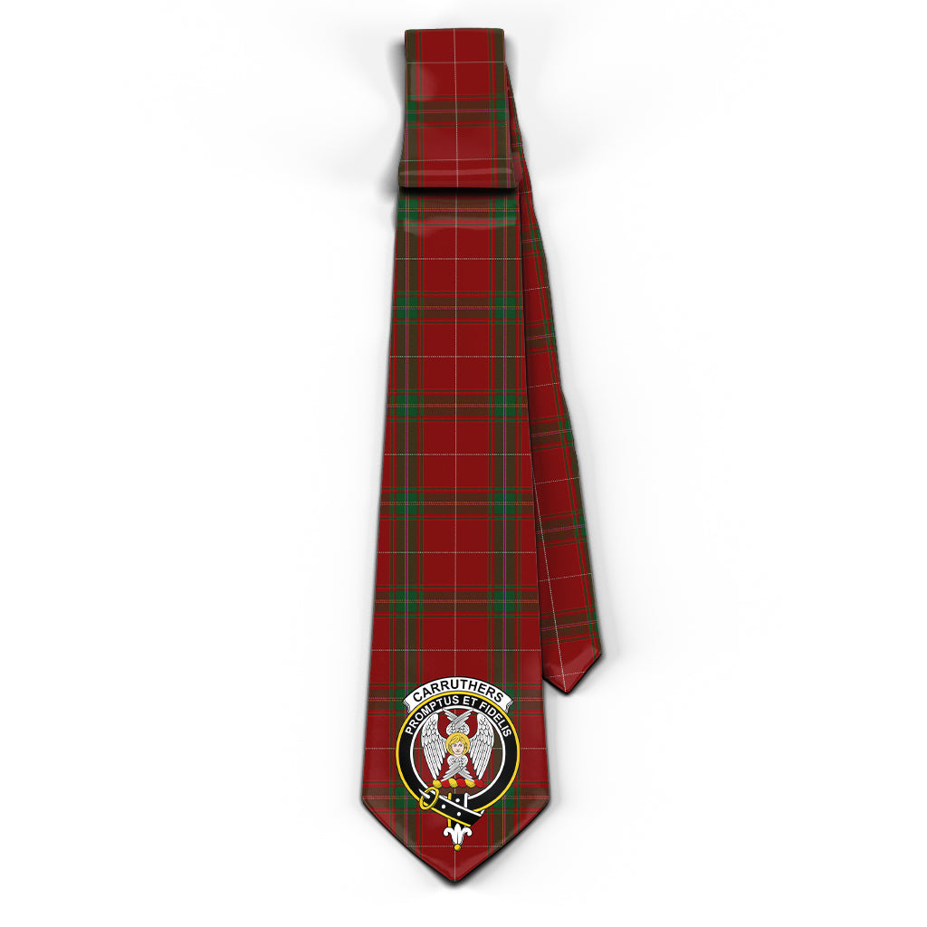 Carruthers Tartan Classic Necktie with Family Crest - Tartan Vibes Clothing