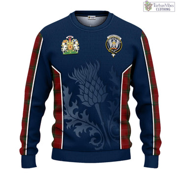 Carruthers Tartan Knitted Sweatshirt with Family Crest and Scottish Thistle Vibes Sport Style