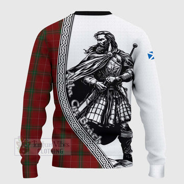 Carruthers Tartan Clan Crest Knitted Sweater with Highlander Warrior Celtic Style