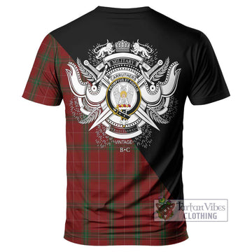 Carruthers Tartan T-Shirt with Family Crest and Military Logo Style