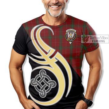 Carruthers Tartan T-Shirt with Family Crest and Celtic Symbol Style