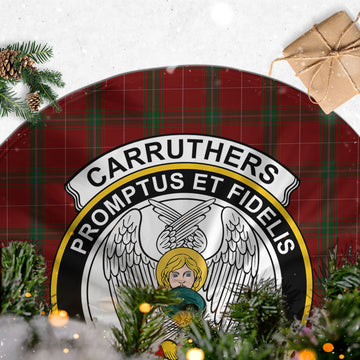 Carruthers Tartan Christmas Tree Skirt with Family Crest