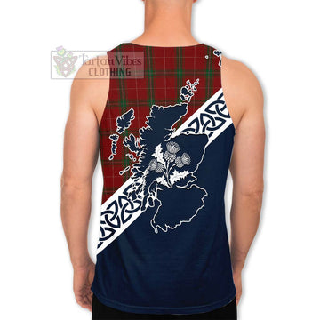 Carruthers Tartan Men's Tank Top Featuring Thistle and Scotland Map