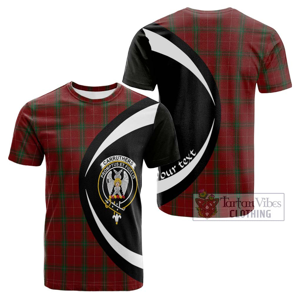 Tartan Vibes Clothing Carruthers Tartan Cotton T-shirt with Family Crest Circle Style