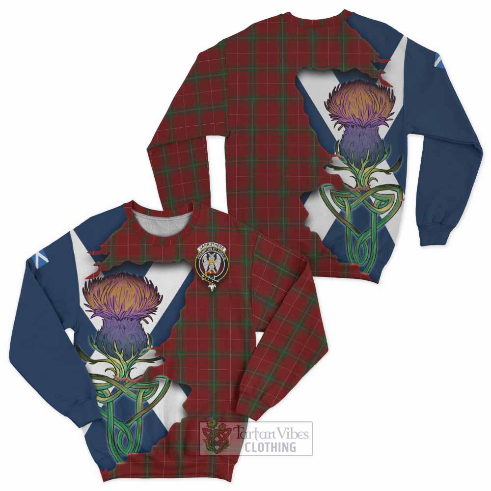 Carruthers Tartan Family Crest Sweatshirt Scottish Thistle Celtic Inspired - Tartan Vibes Clothing