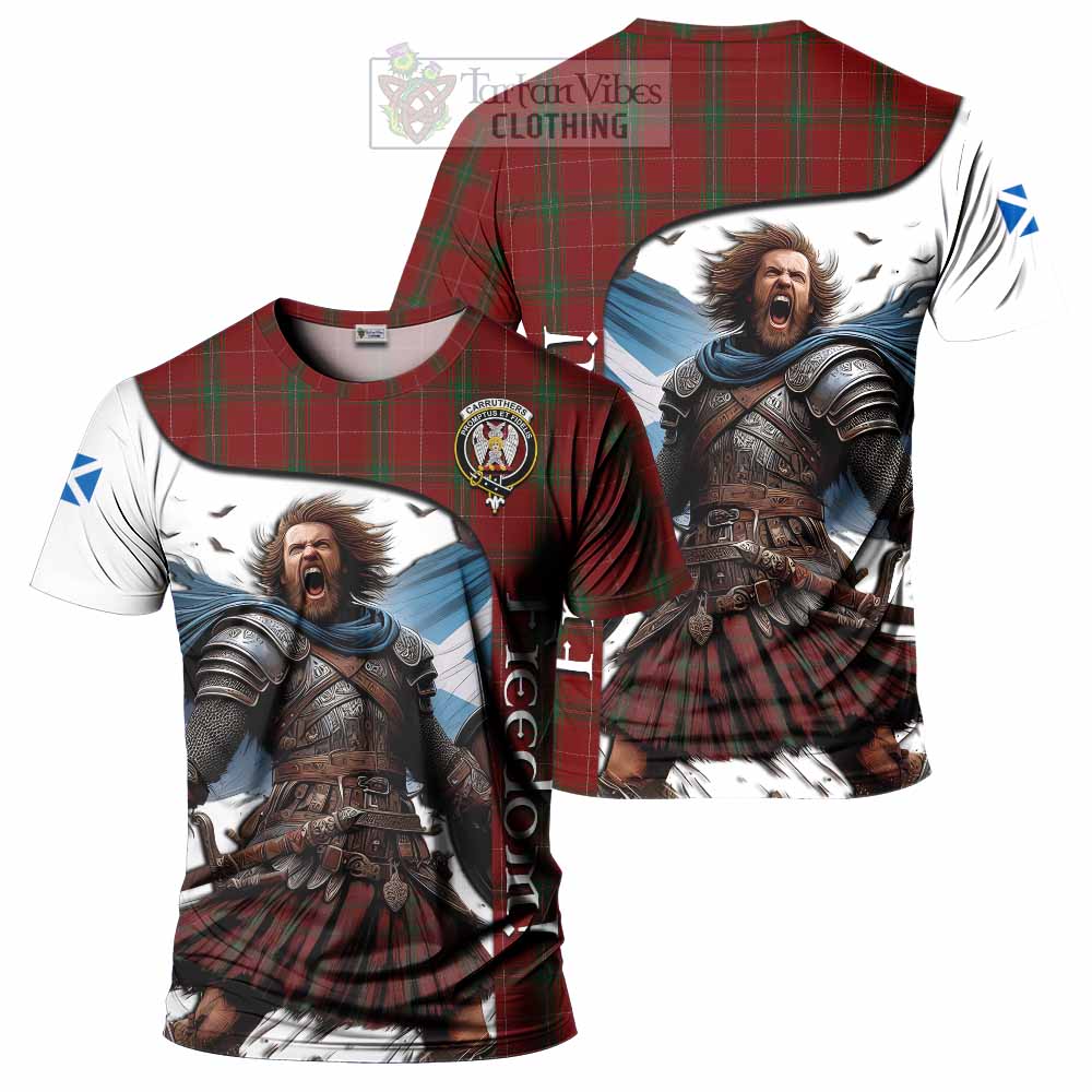 Carruthers Crest Tartan T-Shirt Inspired by the Freedom of Scottish Warrior