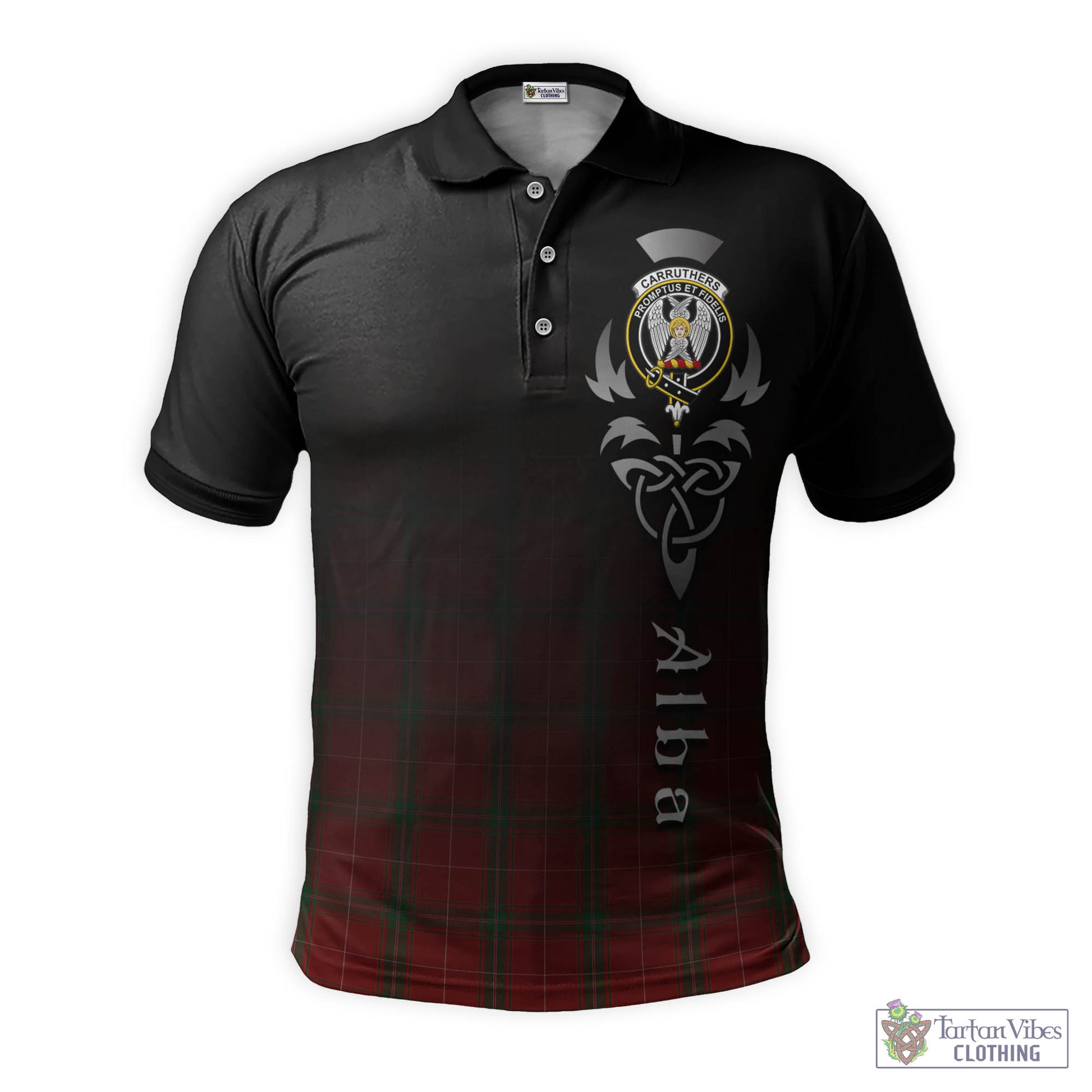 Tartan Vibes Clothing Carruthers Tartan Polo Shirt Featuring Alba Gu Brath Family Crest Celtic Inspired