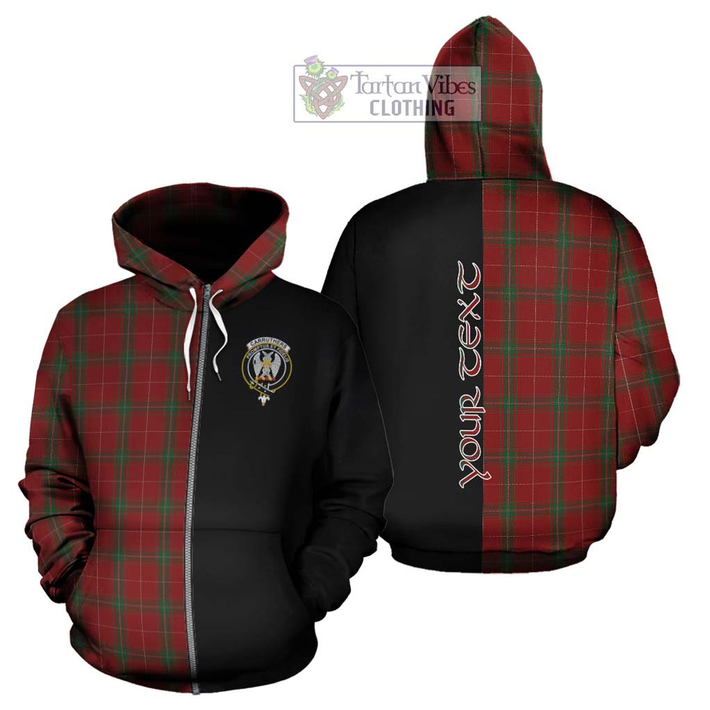 Carruthers Tartan Hoodie with Family Crest and Half Of Me Style - Tartanvibesclothing Shop